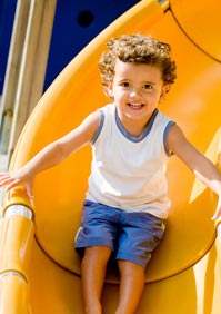 child on slide